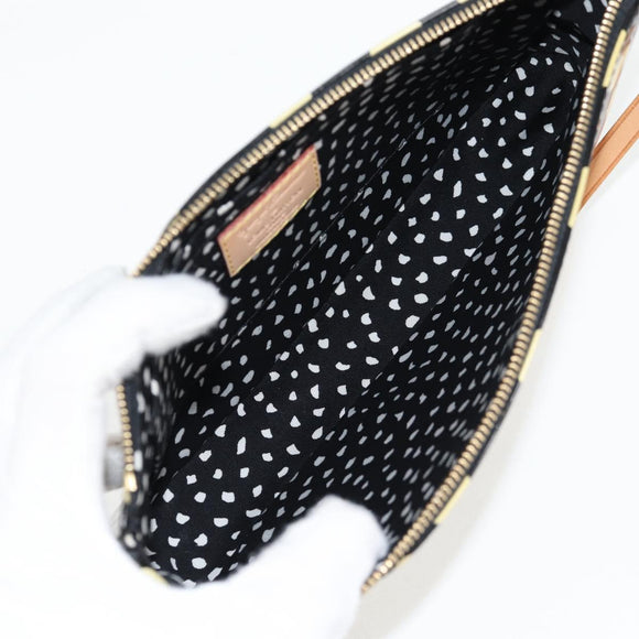 LOUIS VUITTON Vernis Yayoi Kusama Pochette Accessoires Black M91427 Auth 126419SAV