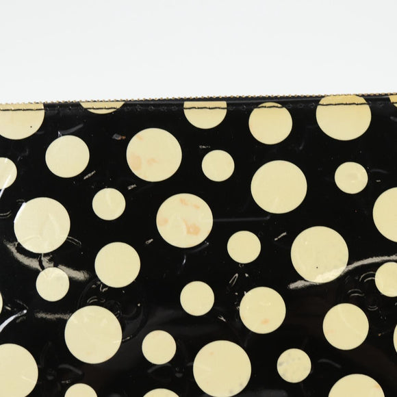 LOUIS VUITTON Vernis Yayoi Kusama Pochette Accessoires Black M91427 Auth 126419SAV