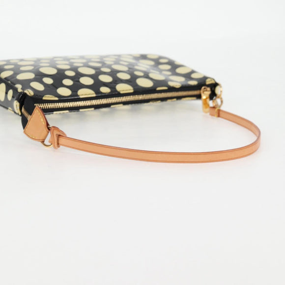 LOUIS VUITTON Vernis Yayoi Kusama Pochette Accessoires Black M91427 Auth 126419SAV