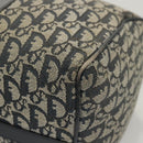 Christian Dior Trotter Canvas Boston Bag Navy Gold Auth 126426-14