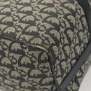 Christian Dior Trotter Canvas Boston Bag Navy Gold Auth 126426-15