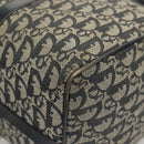 Christian Dior Trotter Canvas Boston Bag Navy Gold Auth 126426-16