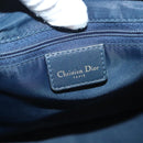 Christian Dior Trotter Canvas Boston Bag Navy Gold Auth 126426-17