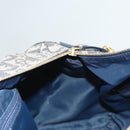 Christian Dior Trotter Canvas Boston Bag Navy Gold Auth 126426-18