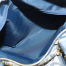 Christian Dior Trotter Canvas Boston Bag Navy Gold Auth 126426-21