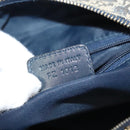 Christian Dior Trotter Canvas Boston Bag Navy Gold Auth 126426-12