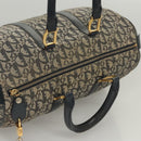 Christian Dior Trotter Canvas Boston Bag Navy Gold Auth 126426-6