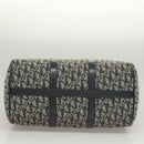 Christian Dior Trotter Canvas Boston Bag Navy Gold Auth 126426-5