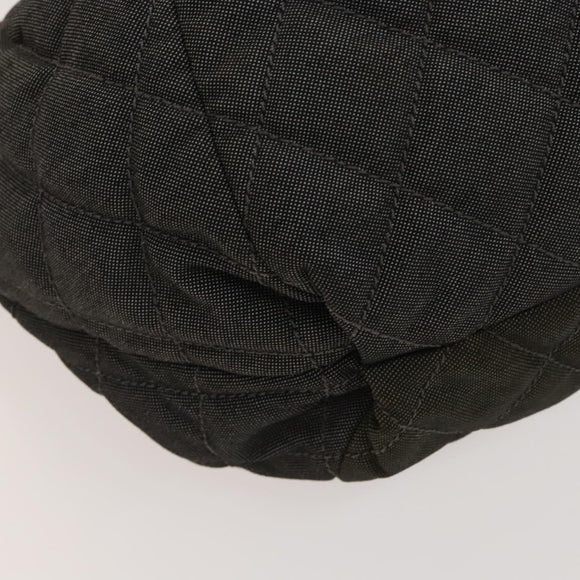 CHANEL Coco Cabas GM Tote Bag Canvas Gray Silver CC Auth 126427