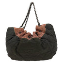 CHANEL Coco Cabas GM Tote Bag Canvas Gray Silver CC Auth 126427-13