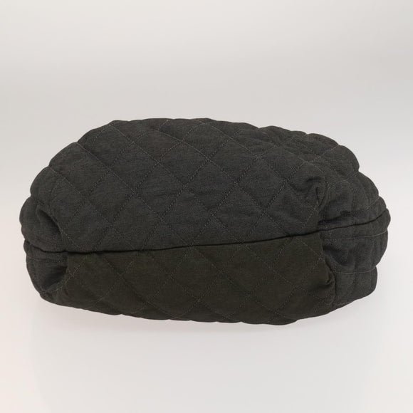 CHANEL Coco Cabas GM Tote Bag Canvas Gray Silver CC Auth 126427