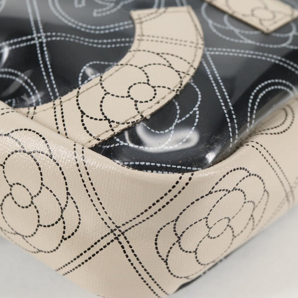 CHANEL Shoulder Bag PVC Black White CC Auth 126428V