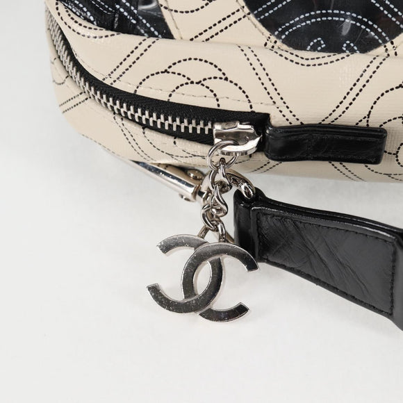 CHANEL Shoulder Bag PVC Black White CC Auth 126428V