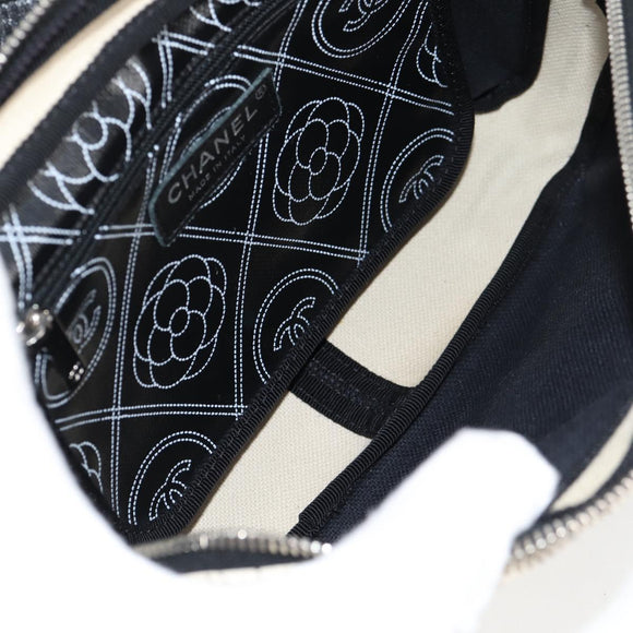 CHANEL Shoulder Bag PVC Black White CC Auth 126428V