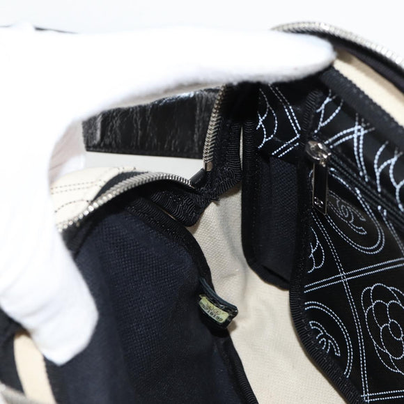 CHANEL Shoulder Bag PVC Black White CC Auth 126428V