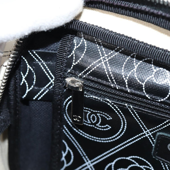 CHANEL Shoulder Bag PVC Black White CC Auth 126428V