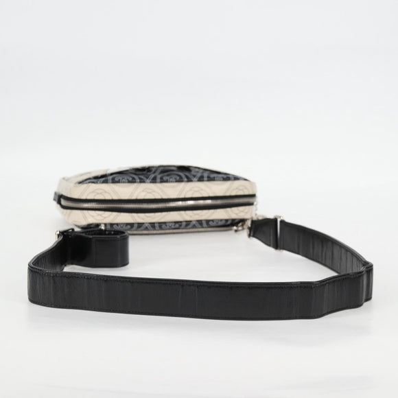 CHANEL Shoulder Bag PVC Black White CC Auth 126428V