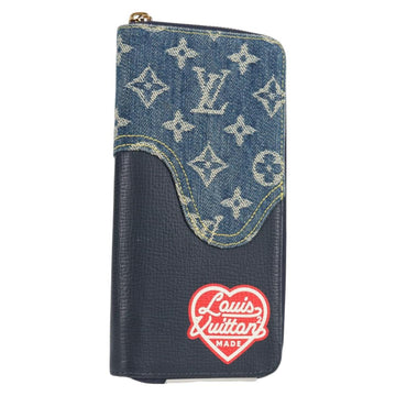 LOUIS VUITTON NIGO LV Squared Zippy Wallet Long Wallet Navy M81107 Auth 126433M