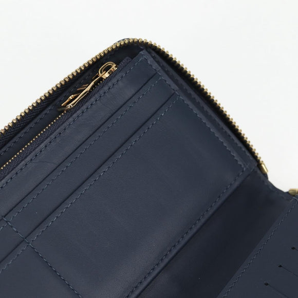 LOUIS VUITTON NIGO LV Squared Zippy Wallet Long Wallet Navy M81107 Auth 126433SAM
