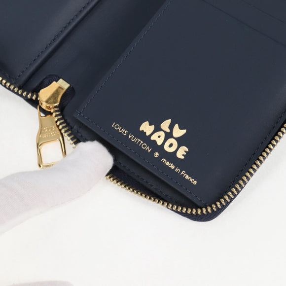 LOUIS VUITTON NIGO LV Squared Zippy Wallet Long Wallet Navy M81107 Auth 126433SAM