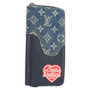 LOUIS VUITTON NIGO LV Squared Zippy Wallet Long Wallet Navy M81107 Auth 126433SAM-1
