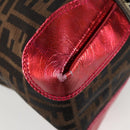 FENDI Zucca Canvas Tote Bag Black Brown Auth 126450V-15