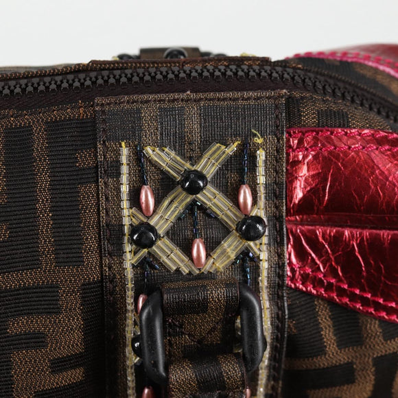 FENDI Zucca Canvas Tote Bag Black Brown Auth 126450V