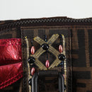 FENDI Zucca Canvas Tote Bag Black Brown Auth 126450V-18