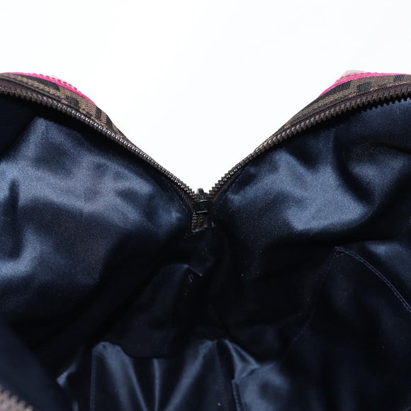 FENDI Zucca Canvas Tote Bag Black Brown Auth 126450V