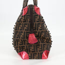 FENDI Zucca Canvas Tote Bag Black Brown Auth 126450V-3