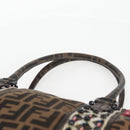 FENDI Zucca Canvas Tote Bag Black Brown Auth 126450V-8