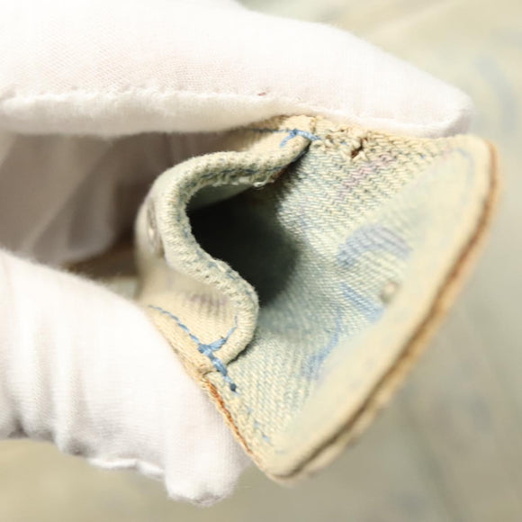 CHANEL Hand Bag Denim Light Blue Silver CC Auth 126457