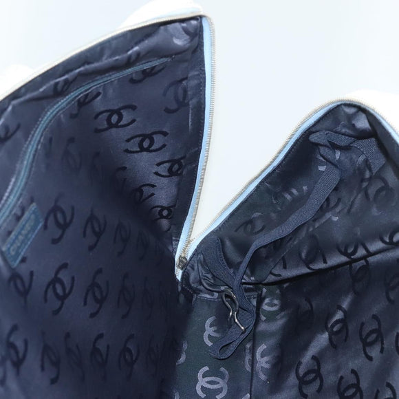 CHANEL Hand Bag Denim Light Blue Silver CC Auth 126457