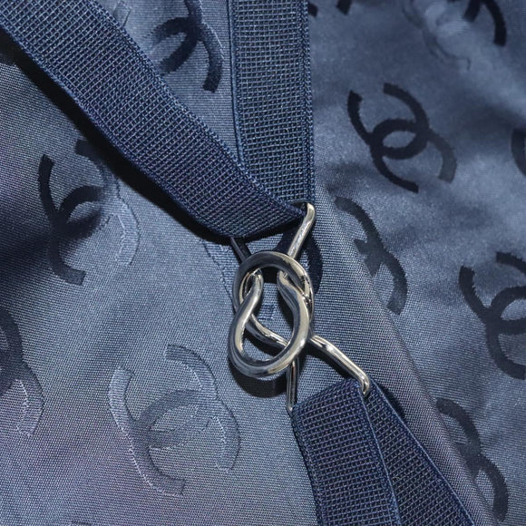 CHANEL Hand Bag Denim Light Blue Silver CC Auth 126457