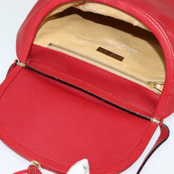 BOTTEGA VENETA Shoulder Bag Leather Red Gold Auth 126463