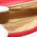 BOTTEGA VENETA Shoulder Bag Leather Red Gold Auth 126463-10