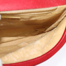 BOTTEGA VENETA Shoulder Bag Leather Red Gold Auth 126463-17