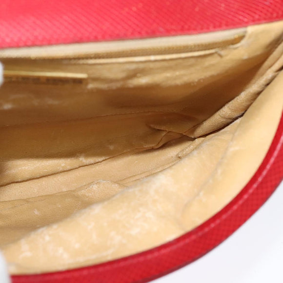 BOTTEGA VENETA Shoulder Bag Leather Red Gold Auth 126463