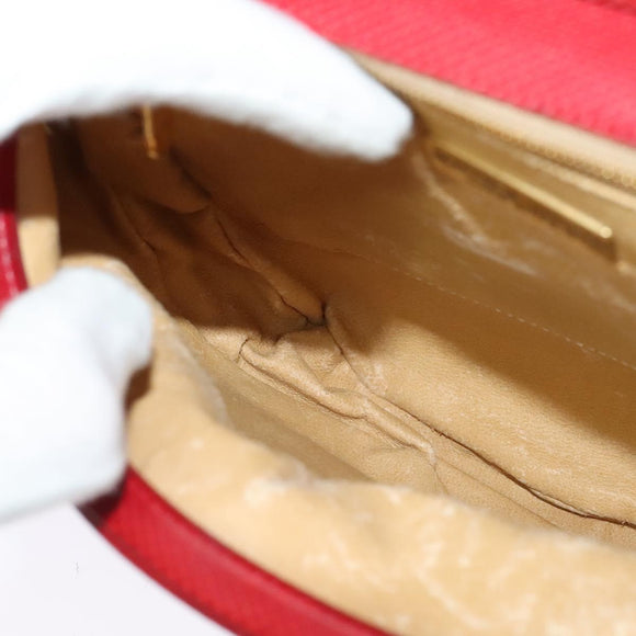 BOTTEGA VENETA Shoulder Bag Leather Red Gold Auth 126463