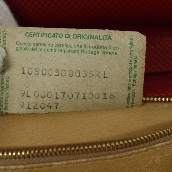 BOTTEGA VENETA Shoulder Bag Leather Red Gold Auth 126463