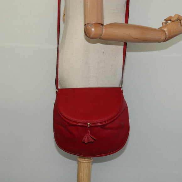 BOTTEGA VENETA Shoulder Bag Leather Red Gold Auth 126463