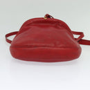 BOTTEGA VENETA Shoulder Bag Leather Red Gold Auth 126463-9