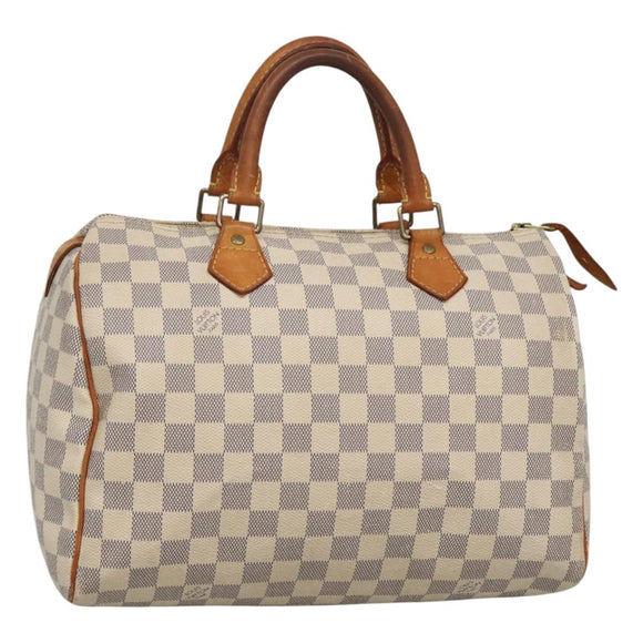 LOUIS VUITTON Damier Azur Speedy 30 Hand Bag N41533 LV Auth 126482