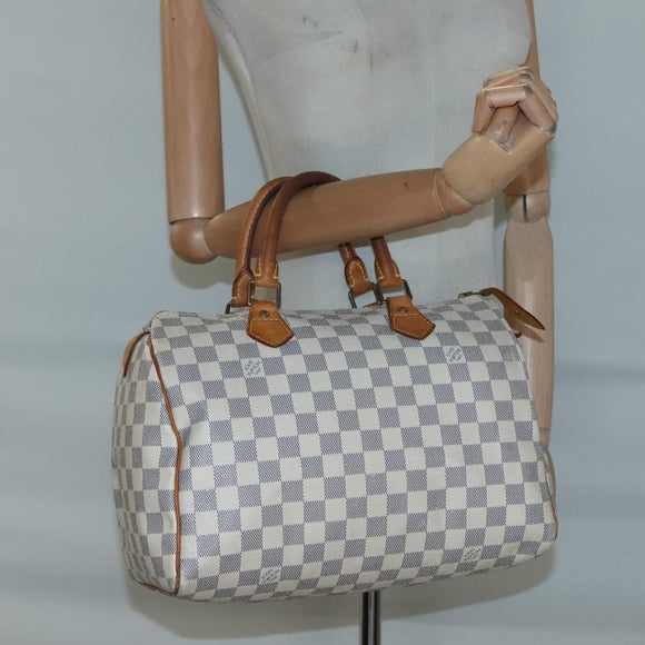 LOUIS VUITTON Damier Azur Speedy 30 Hand Bag N41533 LV Auth 126482
