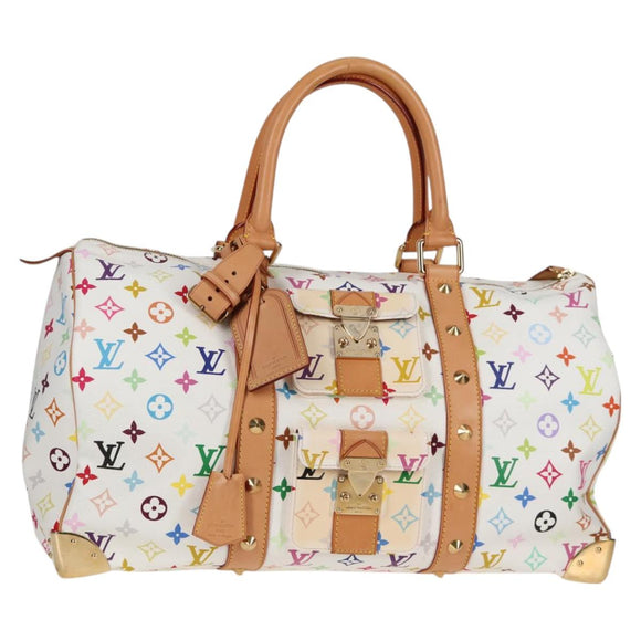 LOUIS VUITTON Monogram Multicolor Keepall 45 Bag White M92641 LV Auth 126487V