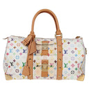 LOUIS VUITTON Monogram Multicolor Keepall 45 Bag White M92641 LV Auth 126487V-13