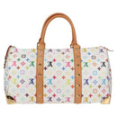 LOUIS VUITTON Monogram Multicolor Keepall 45 Bag White M92641 LV Auth 126487V-2