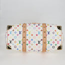 LOUIS VUITTON Monogram Multicolor Keepall 45 Bag White M92641 LV Auth 126487V-5