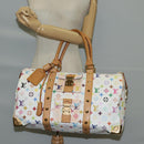 LOUIS VUITTON Monogram Multicolor Keepall 45 Bag White M92641 LV Auth 126488V-25