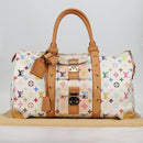 LOUIS VUITTON Monogram Multicolor Keepall 45 Bag White M92641 LV Auth 126488V-12